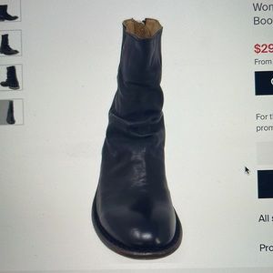 Moma dark green leather back zipper boot